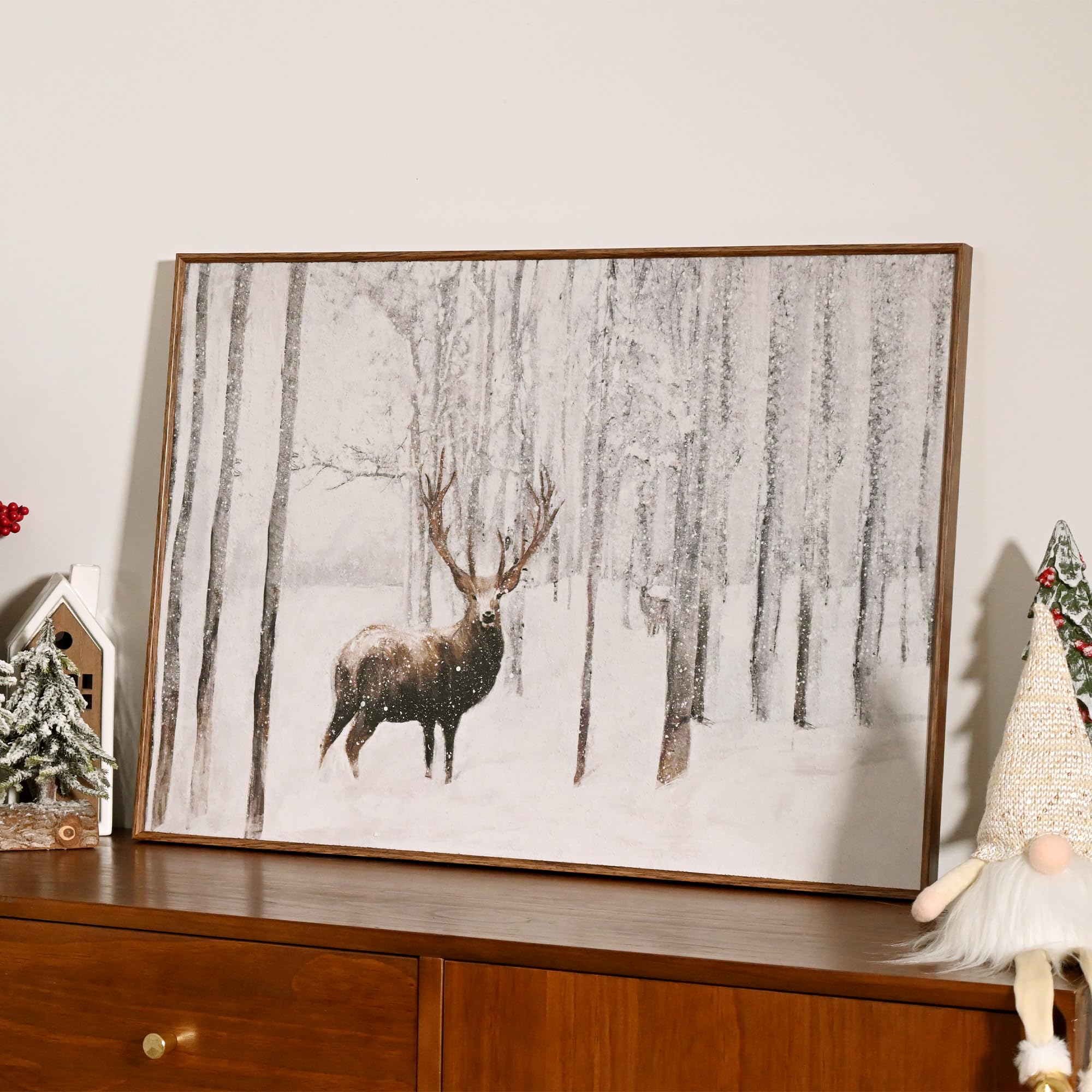 Amazon.com: ArtbyHannah Framed Christmas Canvas Wall Art Decor